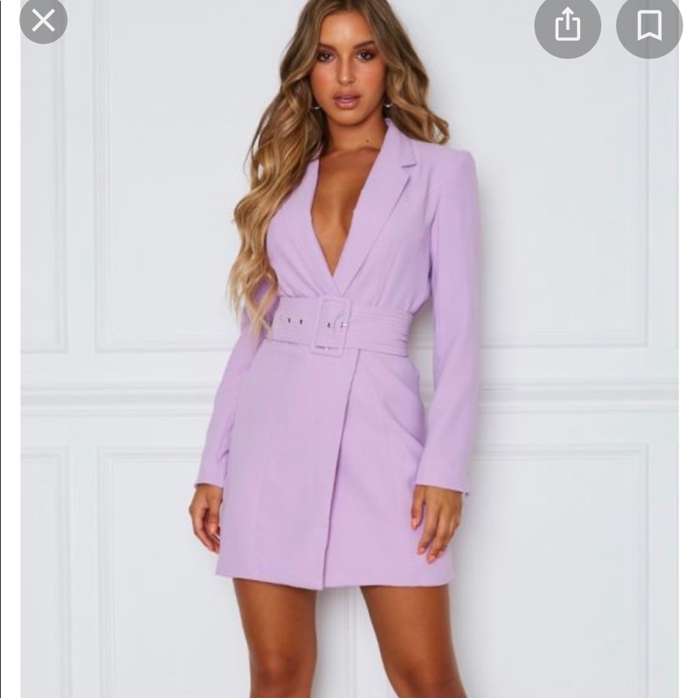 White fox boutique blazer dress in purple sz small